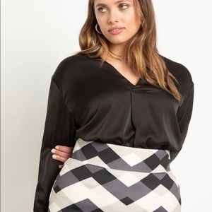 Eloquii Satin Pleat Front Blouse NWT